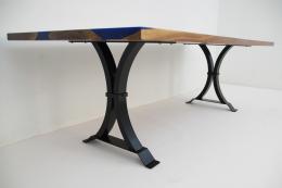 River Dining Table With Walnut & Blue Epoxy 7