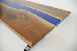 River Dining Table With Walnut & Blue Epoxy 8