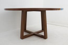 Round Walnut Kitchen Table With Blue Rivers 8