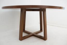 Round Walnut Kitchen Table With Blue Rivers 6
