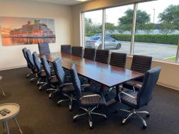 Walnut Conference Tables With Custom Blue Green Epoxy 3