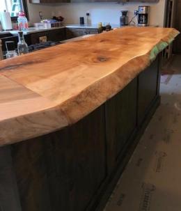 Live Edge Dark Maple Kitchen Countertop 3