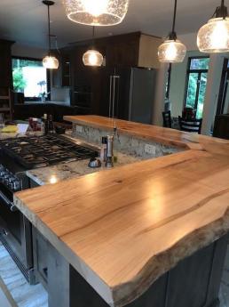 Live Edge Dark Maple Kitchen Countertop 4