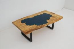 Spalted Maple Coffee Table With CNC of Lake Tahoe 1803 