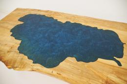 Spalted Maple Coffee Table With CNC of Lake Tahoe 1803 