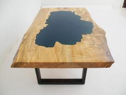 Spalted Maple Coffee Table With CNC of Lake Tahoe 1803 