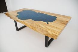 Spalted Maple Coffee Table With CNC of Lake Tahoe 1803 