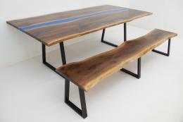 Matching Live Edge Table and Bench 1761 1