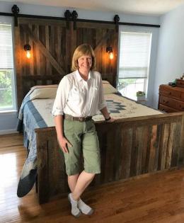 Custom Barn Wood Bed with Barn Door Headboard