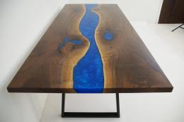 River Dining Table With Matching Live Edge Walnut Sofa 