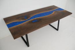 River Dining Table With Matching Live Edge Walnut Sofa 
