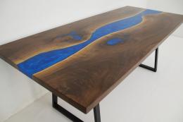 River Dining Table With Matching Live Edge Walnut Sofa 