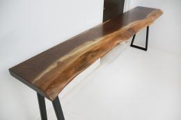 River Dining Table With Matching Live Edge Walnut Sofa 