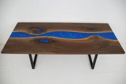 River Dining Table With Matching Live Edge Walnut Sofa 