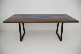 River Dining Table With Matching Live Edge Walnut Sofa 