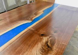 12 Foot Blue Epoxy River Conference Table 2