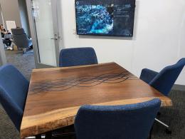 Epoxy Resin Design in Walnut for York Tech College