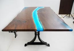 Live Edge Conference Table With LED Lights 1770 9