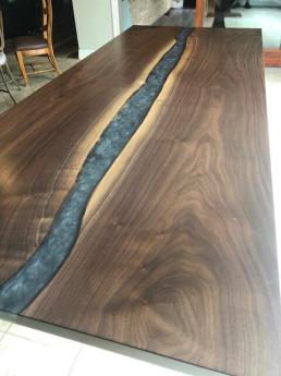 Gray Epoxy River Live Edge Dining Table 0016 1