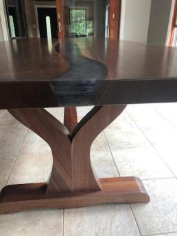 Gray Epoxy River Live Edge Dining Table 0016 3