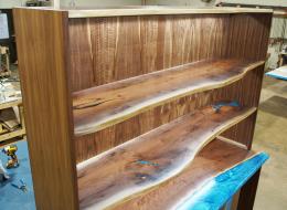 Walnut Wine Cabinet With Live Edge Shelves 0018 6