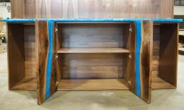 Walnut Wine Cabinet With Live Edge Shelves 0018 4