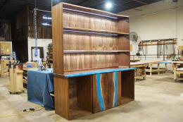 Walnut Wine Cabinet With Live Edge Shelves 0018 1