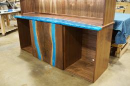 Walnut Wine Cabinet With Live Edge Shelves 0018 5