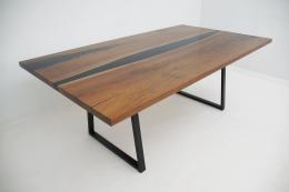 Walnut River Dining Table With Black Epoxy 1781 1