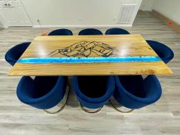 CNC of Mount Denali On Elm Dining River Table 1772 12