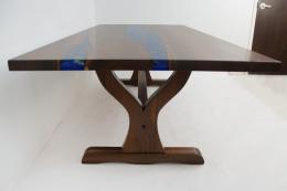 Walnut River Table With Embedded Gemstones 1778 5