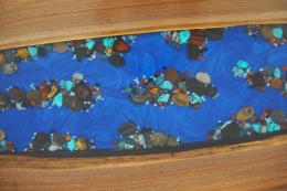 Walnut River Table With Embedded Gemstones 1778 9