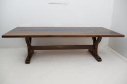Walnut River Table With Embedded Gemstones 1778 2