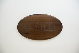 Oval Walnut Logo Sign 0024