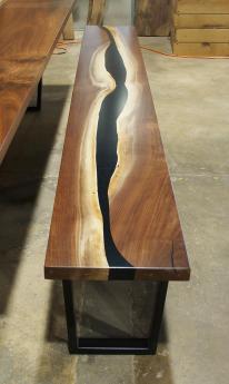 Matcing Walnut Dining Table and Bench 1792 5
