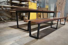 Matcing Walnut Dining Table and Bench 1792 6