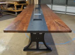 Walnut Conference Table With Steel Inlay 1794 2