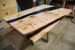 Maple Kitchen Table With Epoxy River 1828 7