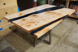 Maple Kitchen Table With Epoxy River 1828 12