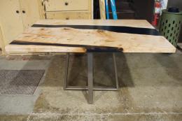 Maple Kitchen Table With Epoxy River 1828 3