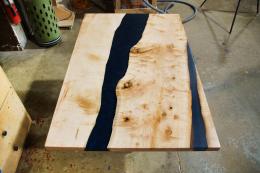 Maple Kitchen Table With Epoxy River 1828 5