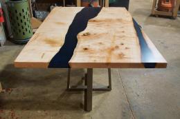 Maple Kitchen Table With Epoxy River 1828 13