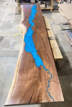 Walnut Bar Top With Lake Chautauqua CNC 3001 3