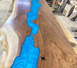 Walnut Bar Top With Lake Chautauqua CNC 3001 5