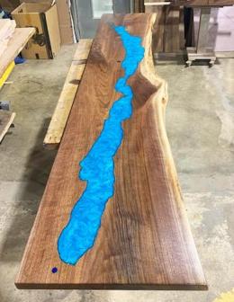 Walnut Bar Top With Lake Chautauqua CNC 3001 4