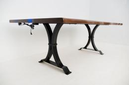 Walnut LED River Table With Blue Epoxy 1779 4