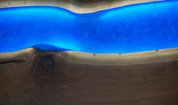 Walnut LED River Table With Blue Epoxy 1779 8