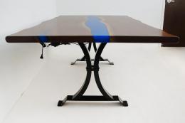 Walnut LED River Table With Blue Epoxy 1779 5