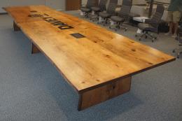 Live Edge Conference Table With CNC Logo 1817 3