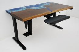 CNC Engraved Ocean Desk With Adjustable Height Function